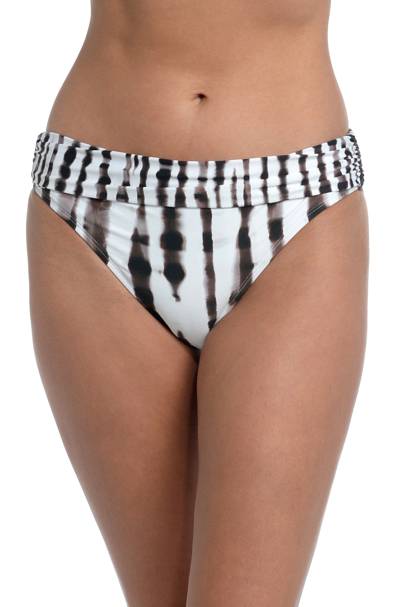 La Blanca JAVA Twisted Bamboo Shirred Hipster Bikini Swim Bottom  US 8 - Bellso